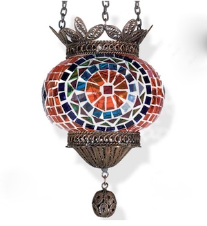 Turkish mosaic filigree lamp