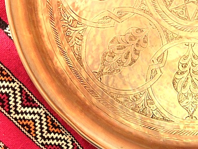 Old Moroccan brass tray