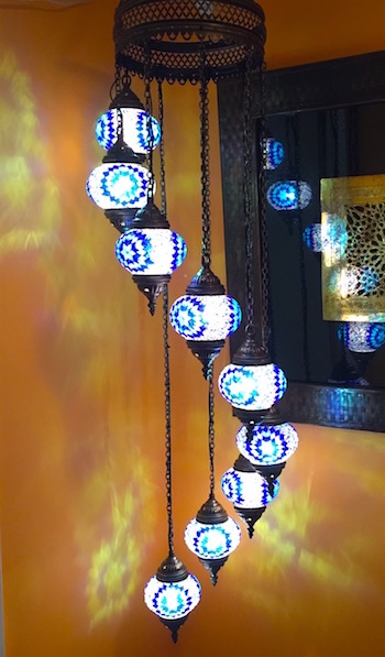 Turkish spiral mosaic chandelier