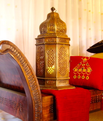 Modern Moroccan brass lantern