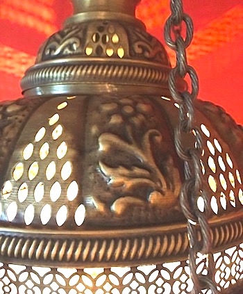 Turkish traditional  lamp detail of brasswork