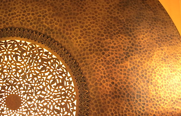 Modern Moroccan brass wall sconce