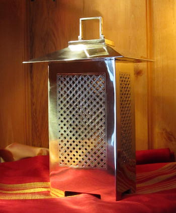 Moroccan silver candle lantern
